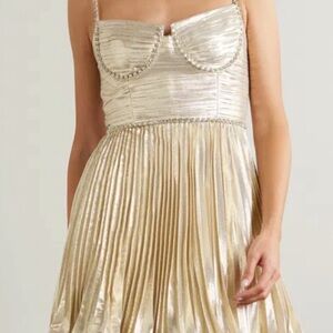 Self-Portrait Gold Mini Dress